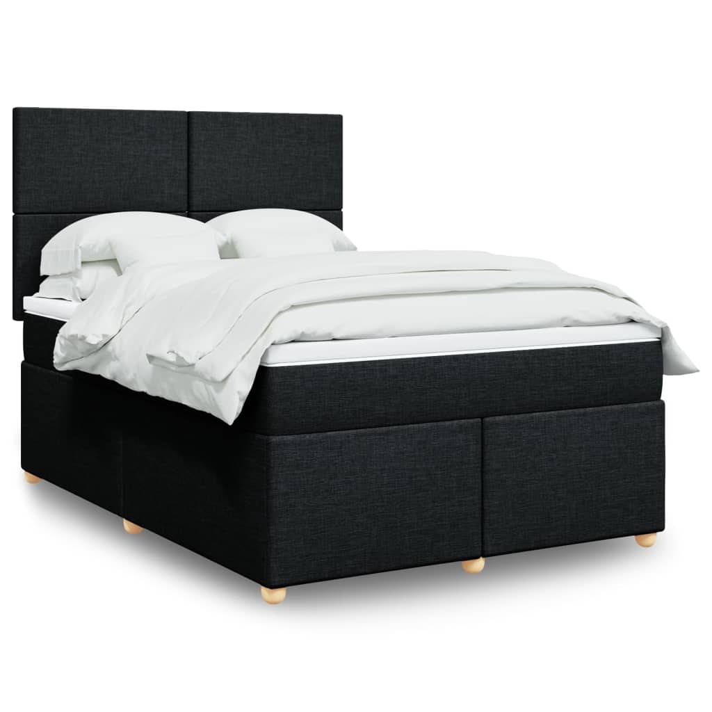 Boxspringbett Mit Matratze Stoff Schwarz