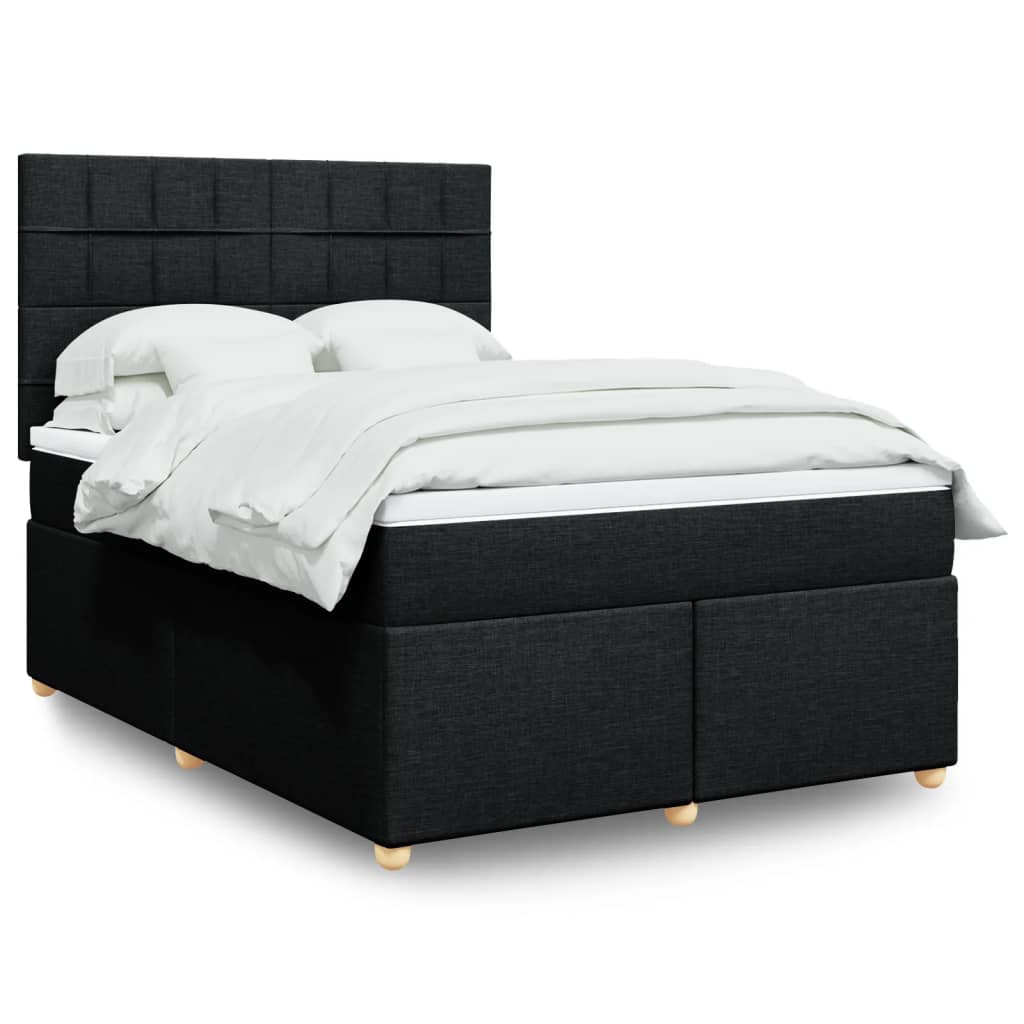 Boxspringbett Mit Matratze Stoff Schwarz