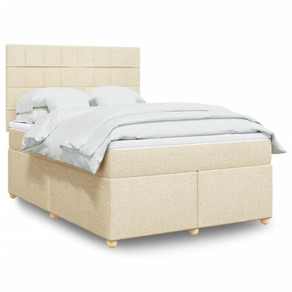 Boxspringbett Mit Matratze Stoff Creme
