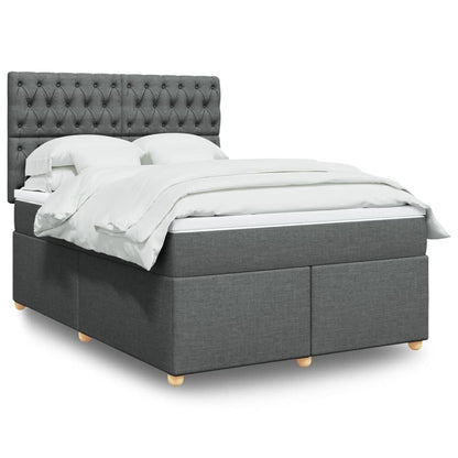 Boxspringbett Mit Matratze Stoff Dunkelgrau