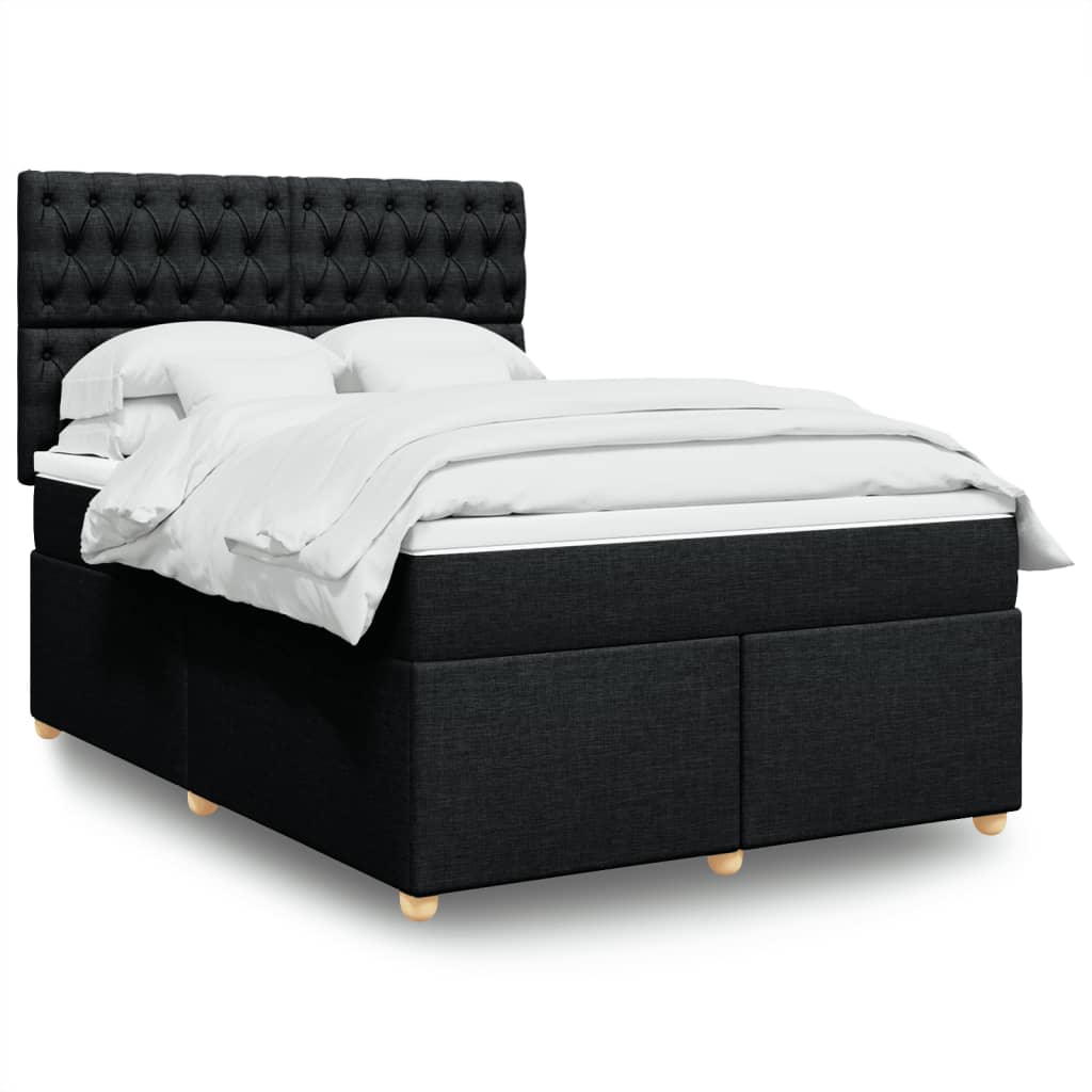 Boxspringbett Mit Matratze Stoff Schwarz