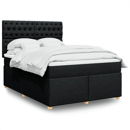 Boxspringbett Mit Matratze Stoff Schwarz