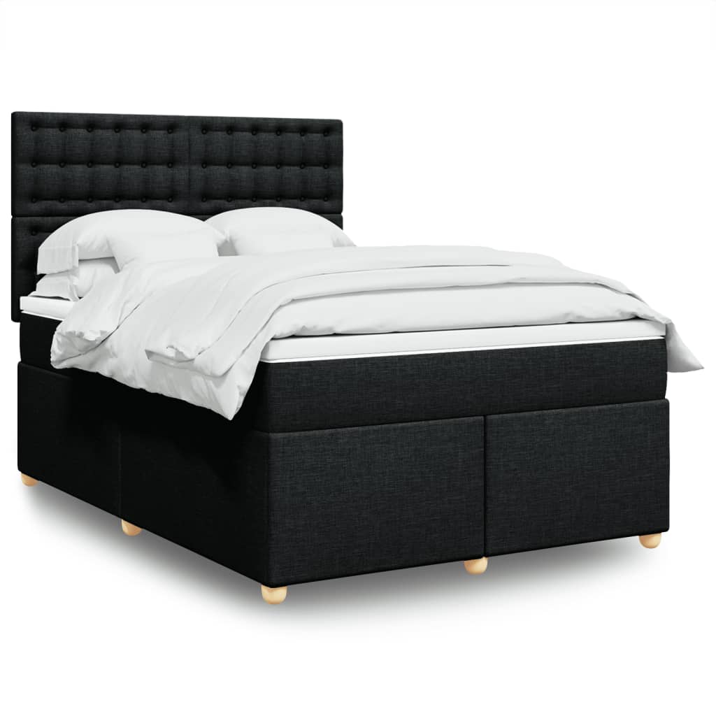 Boxspringbett Mit Matratze Stoff Schwarz