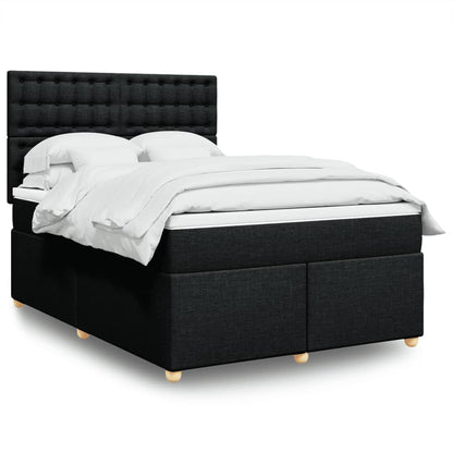 Boxspringbett Mit Matratze Stoff Schwarz
