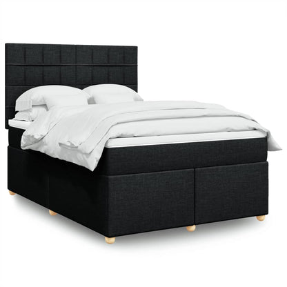 Boxspringbett Mit Matratze Stoff Schwarz