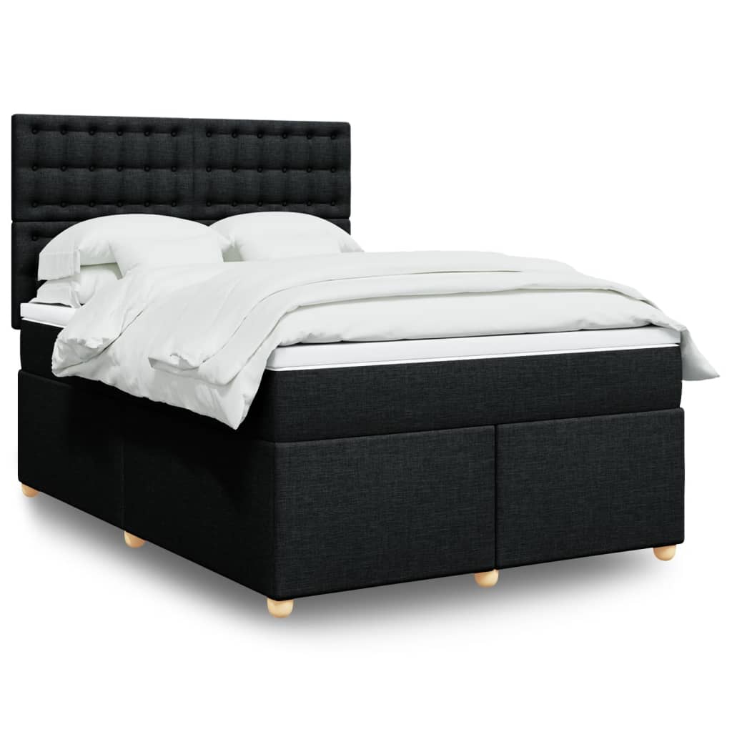 Boxspringbett Mit Matratze Stoff Schwarz