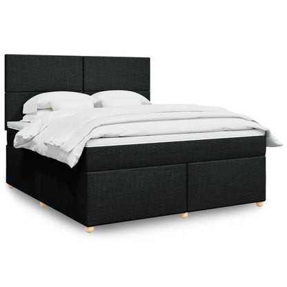 Boxspringbett Mit Matratze Stoff Schwarz