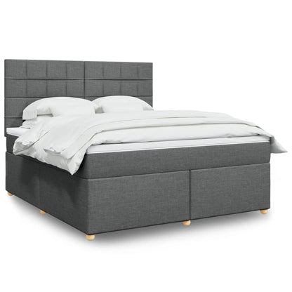 Boxspringbett Mit Matratze Stoff Dunkelgrau
