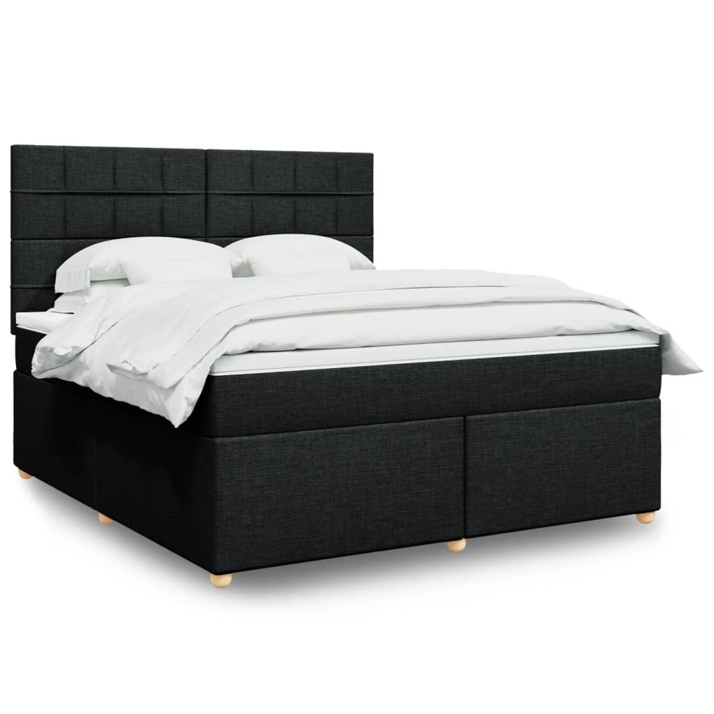 Boxspringbett Mit Matratze Stoff Schwarz