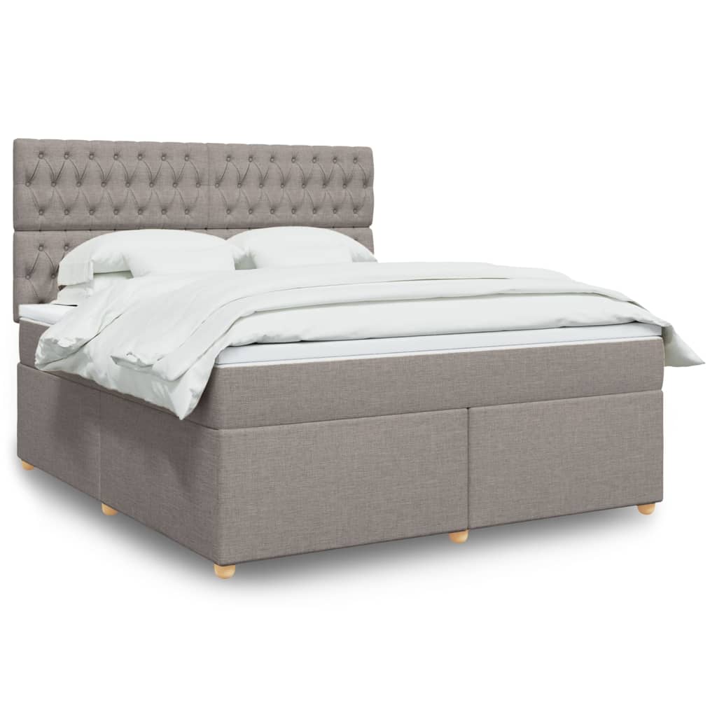 Boxspringbett Mit Matratze Stoff Taupe