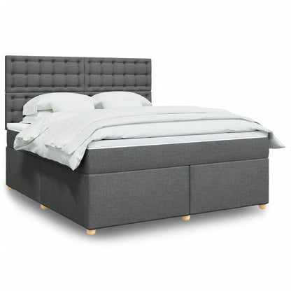 Boxspringbett Mit Matratze Stoff Dunkelgrau