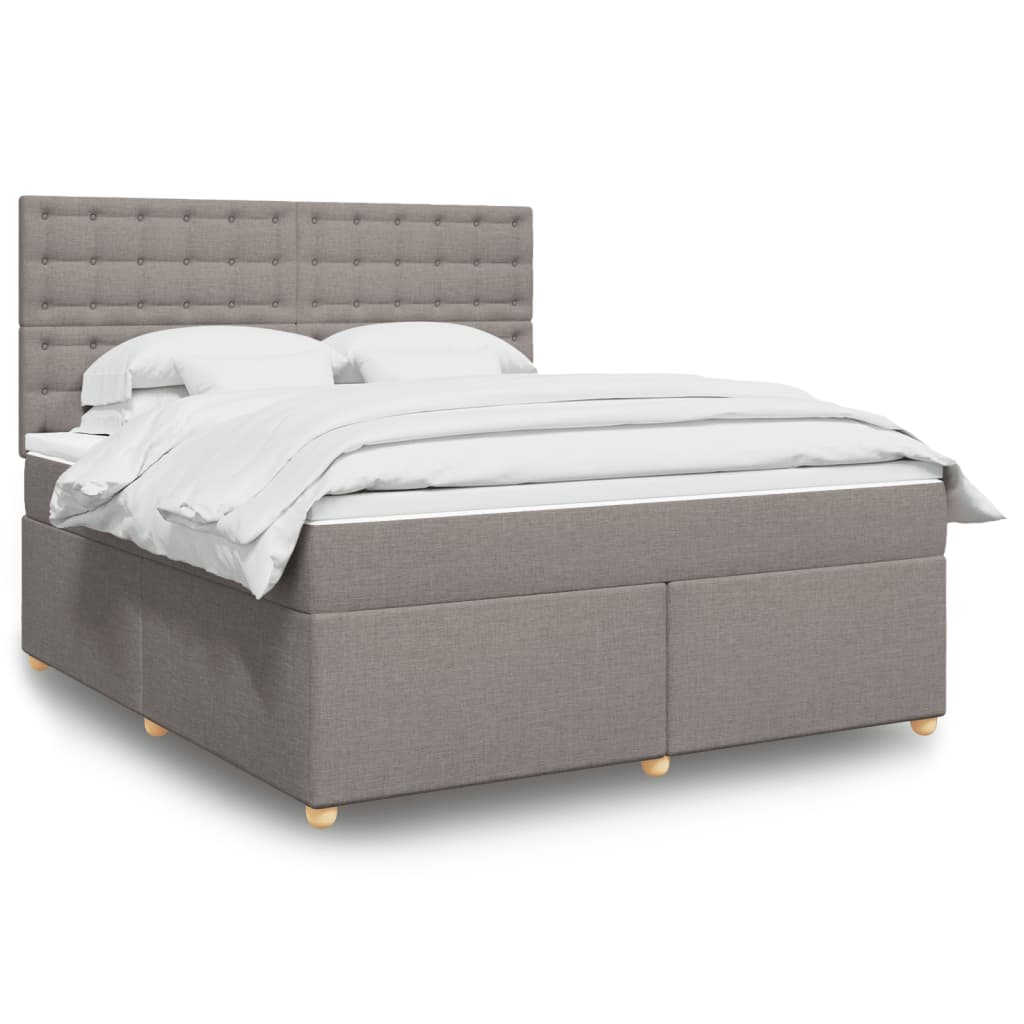 Boxspringbett Mit Matratze Stoff Taupe