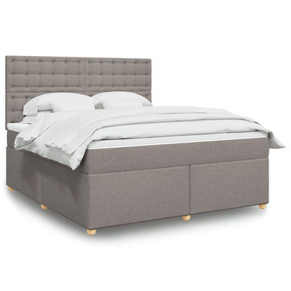Boxspringbett Mit Matratze Stoff Taupe