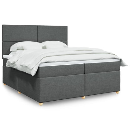 Boxspringbett Mit Matratze Stoff Dunkelgrau