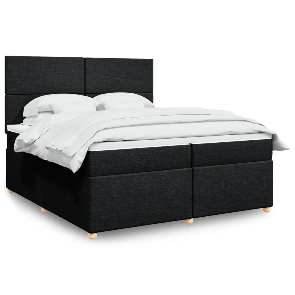 Boxspringbett Mit Matratze Stoff Schwarz