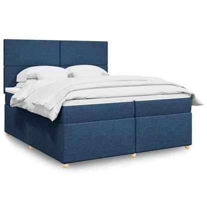 Boxspringbett Mit Matratze Stoff Blau