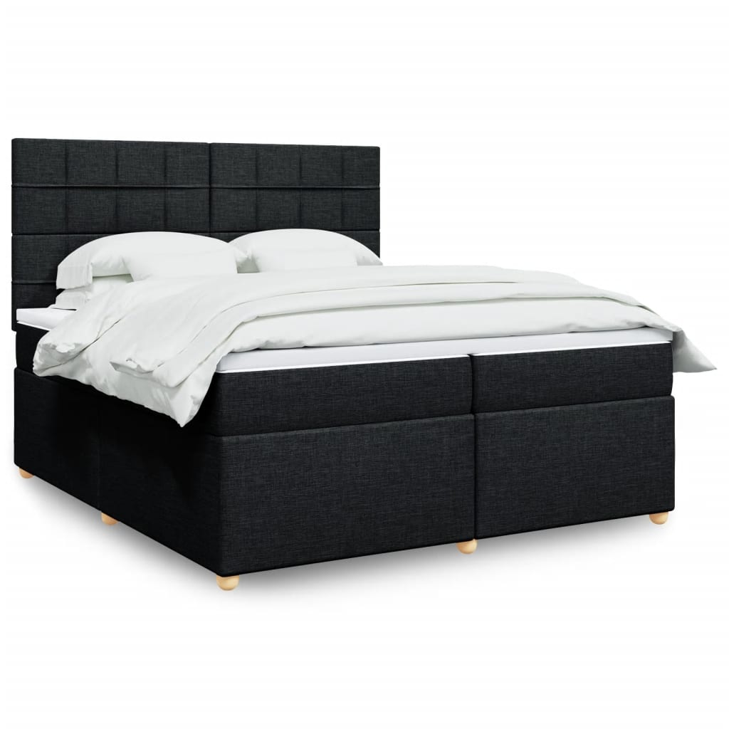 Boxspringbett Mit Matratze Stoff Schwarz