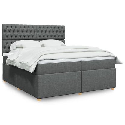 Boxspringbett Mit Matratze Stoff Dunkelgrau