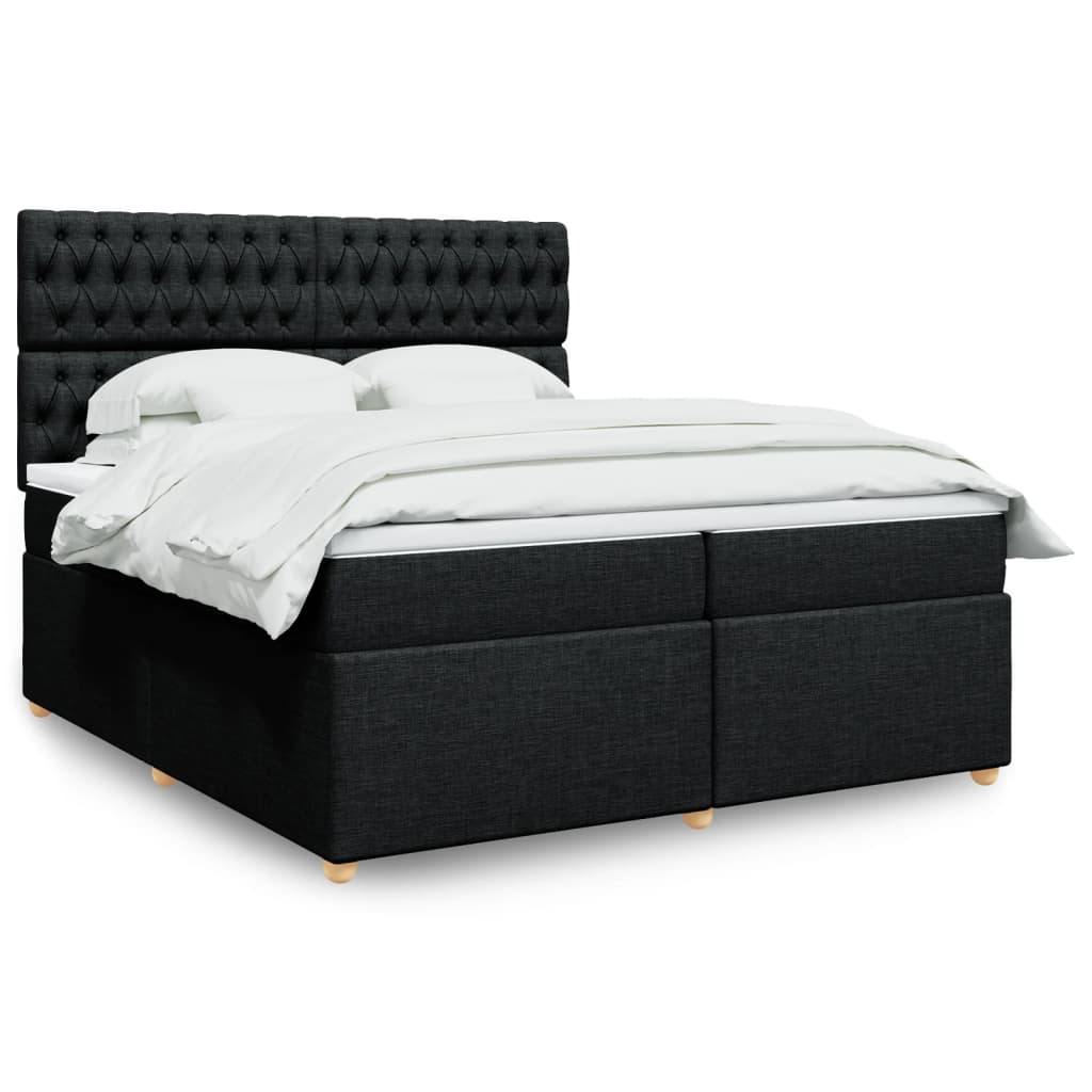 Boxspringbett Mit Matratze Stoff Schwarz