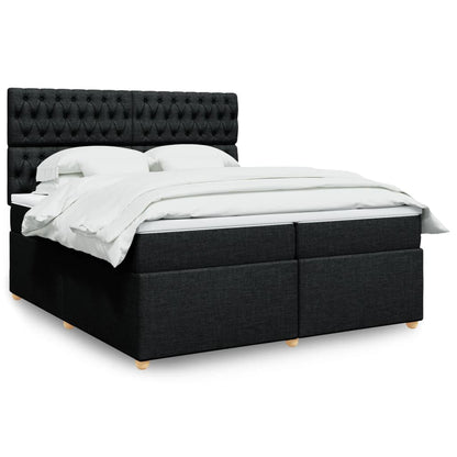Boxspringbett Mit Matratze Stoff Schwarz