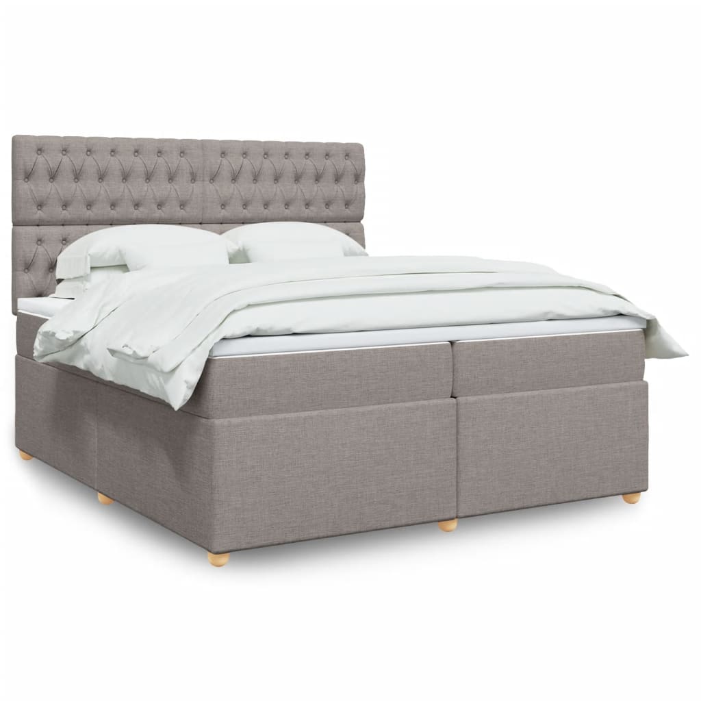Boxspringbett Mit Matratze Stoff Taupe