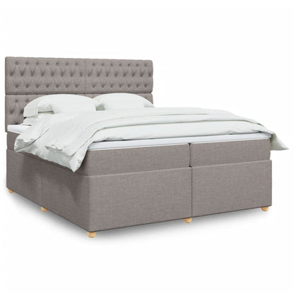 Boxspringbett Mit Matratze Stoff Taupe