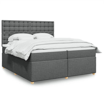 Boxspringbett Mit Matratze Stoff Dunkelgrau