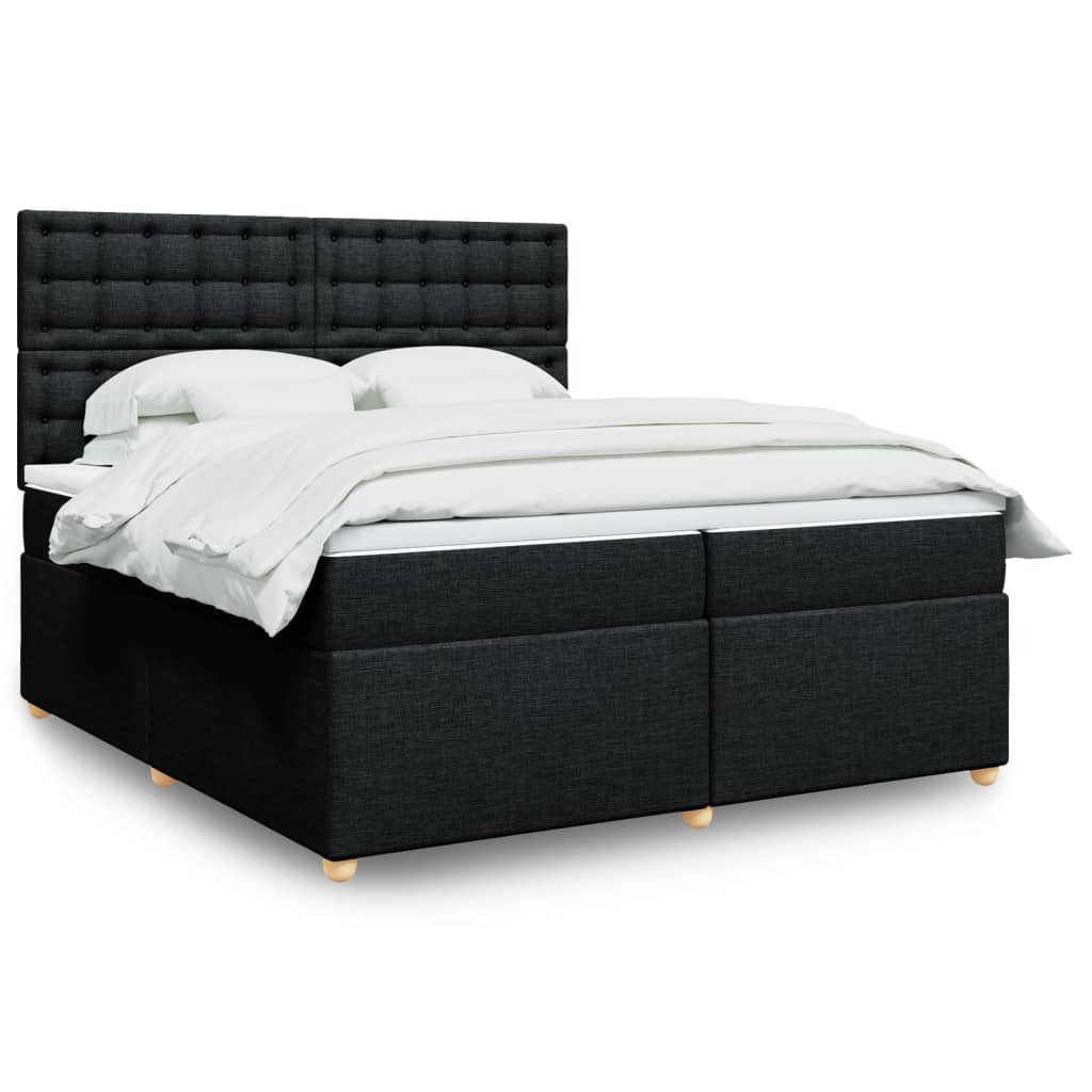 Boxspringbett Mit Matratze Stoff Schwarz