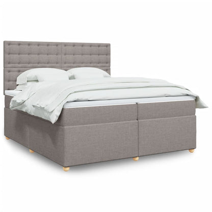 Boxspringbett Mit Matratze Stoff Taupe