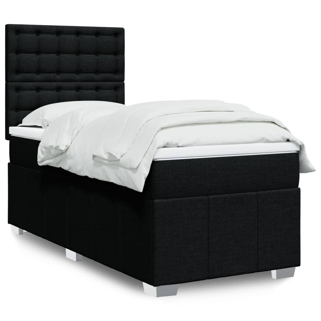 Boxspringbett Mit Matratze Stoff Schwarz