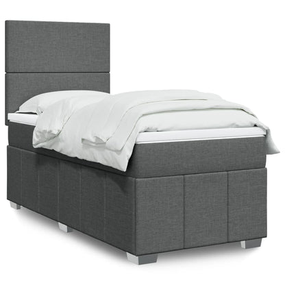 Boxspringbett Mit Matratze Stoff Dunkelgrau