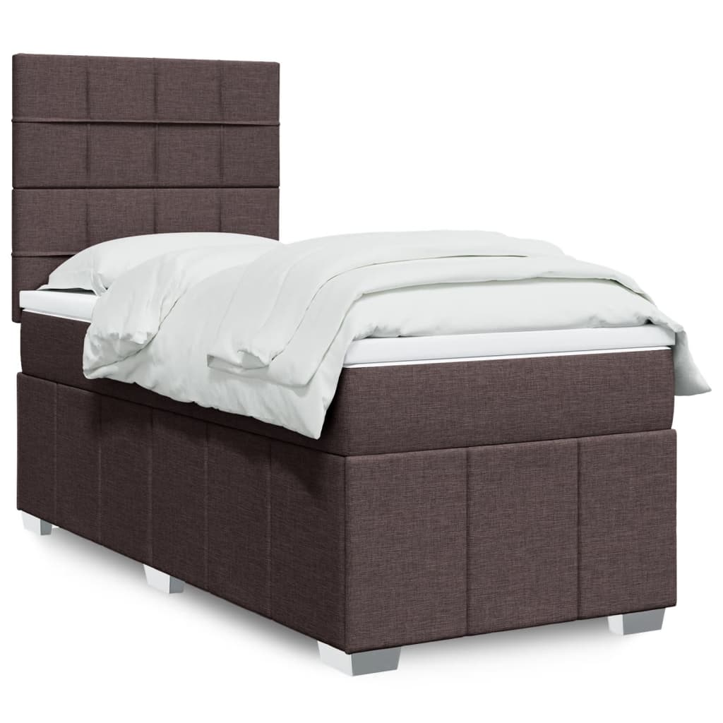 Boxspringbett Mit Matratze Stoff Dunkelbraun