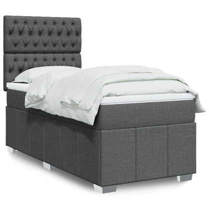 Boxspringbett Mit Matratze Stoff Dunkelgrau
