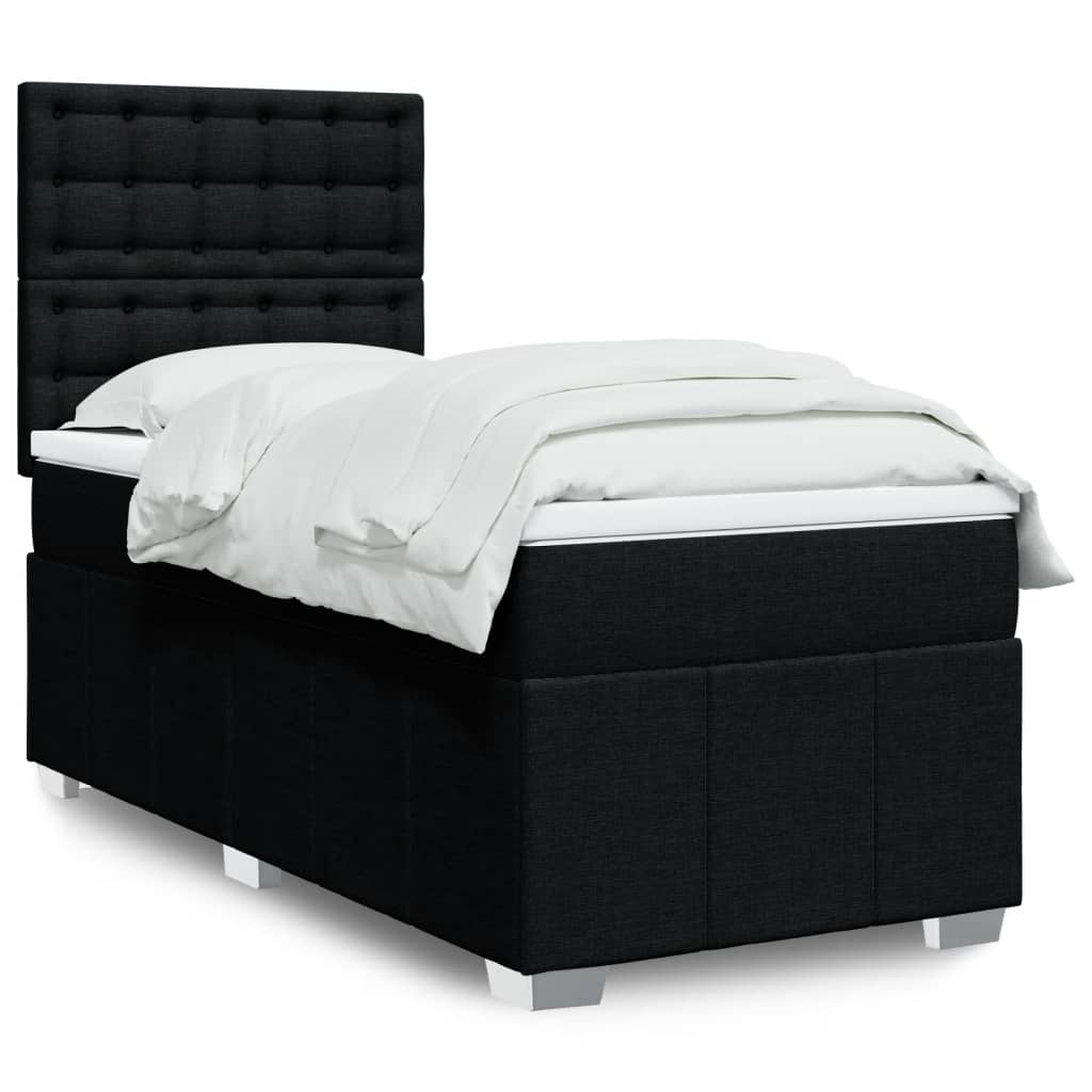 Boxspringbett Mit Matratze Stoff Schwarz