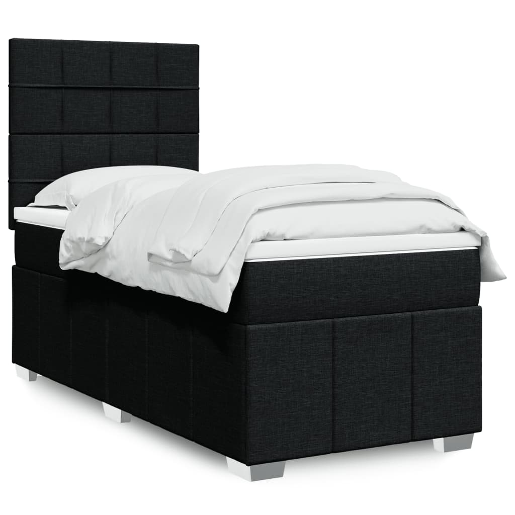 Boxspringbett Mit Matratze Stoff Schwarz