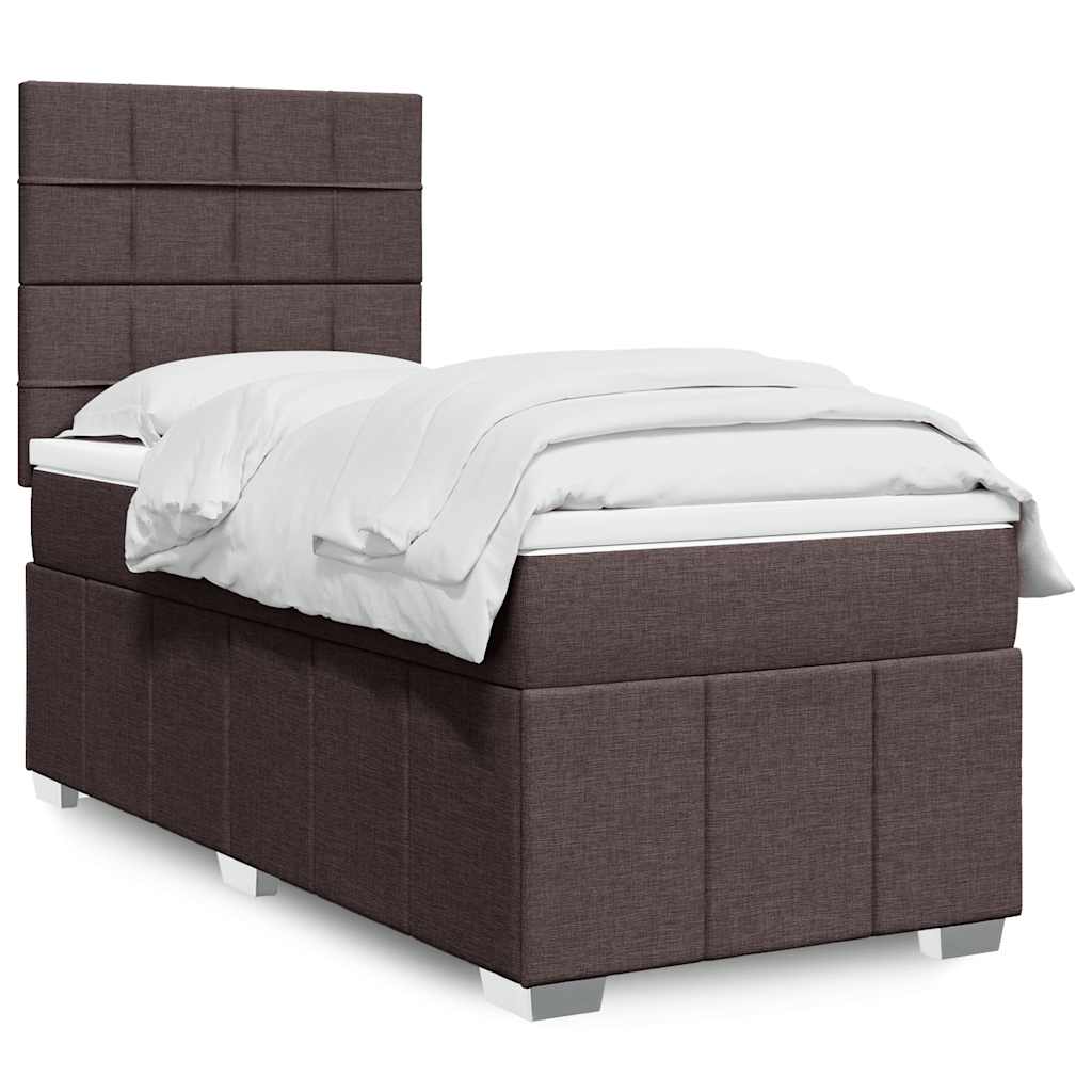 Boxspringbett Mit Matratze Stoff Dunkelbraun