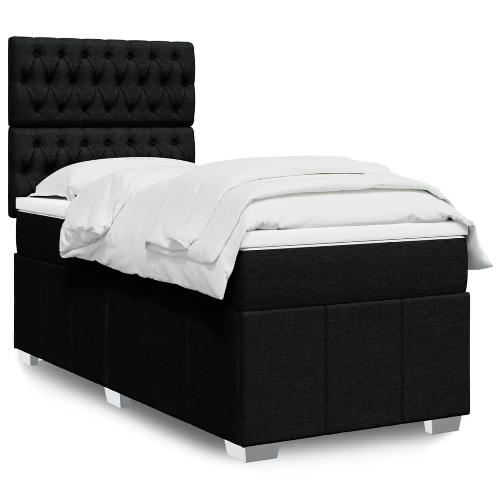 Boxspringbett Mit Matratze Stoff Schwarz