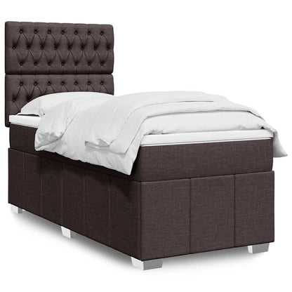 Boxspringbett Mit Matratze Stoff Dunkelbraun