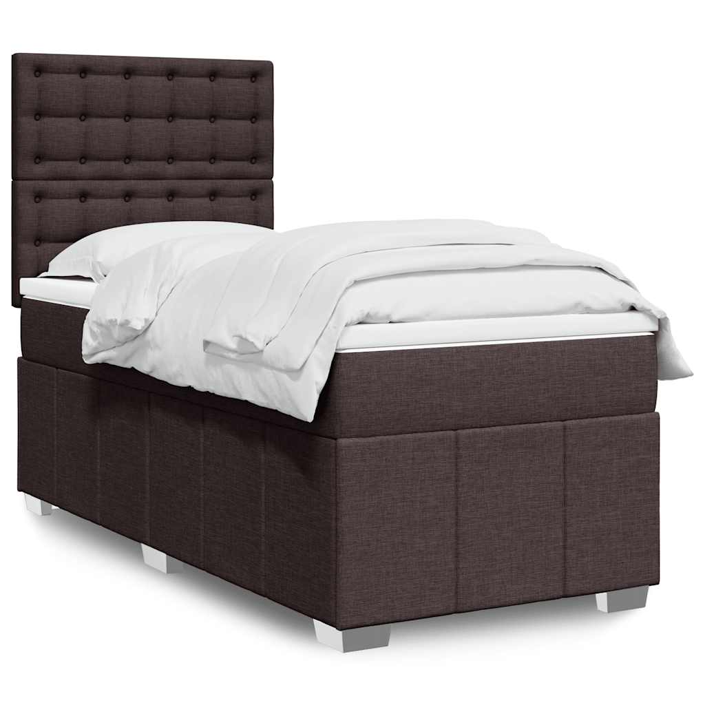 Boxspringbett Mit Matratze Stoff Dunkelbraun