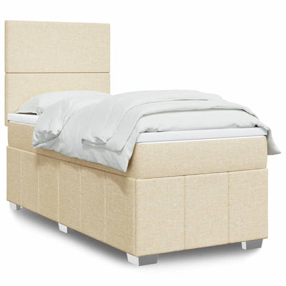 Boxspringbett Mit Matratze Stoff Creme