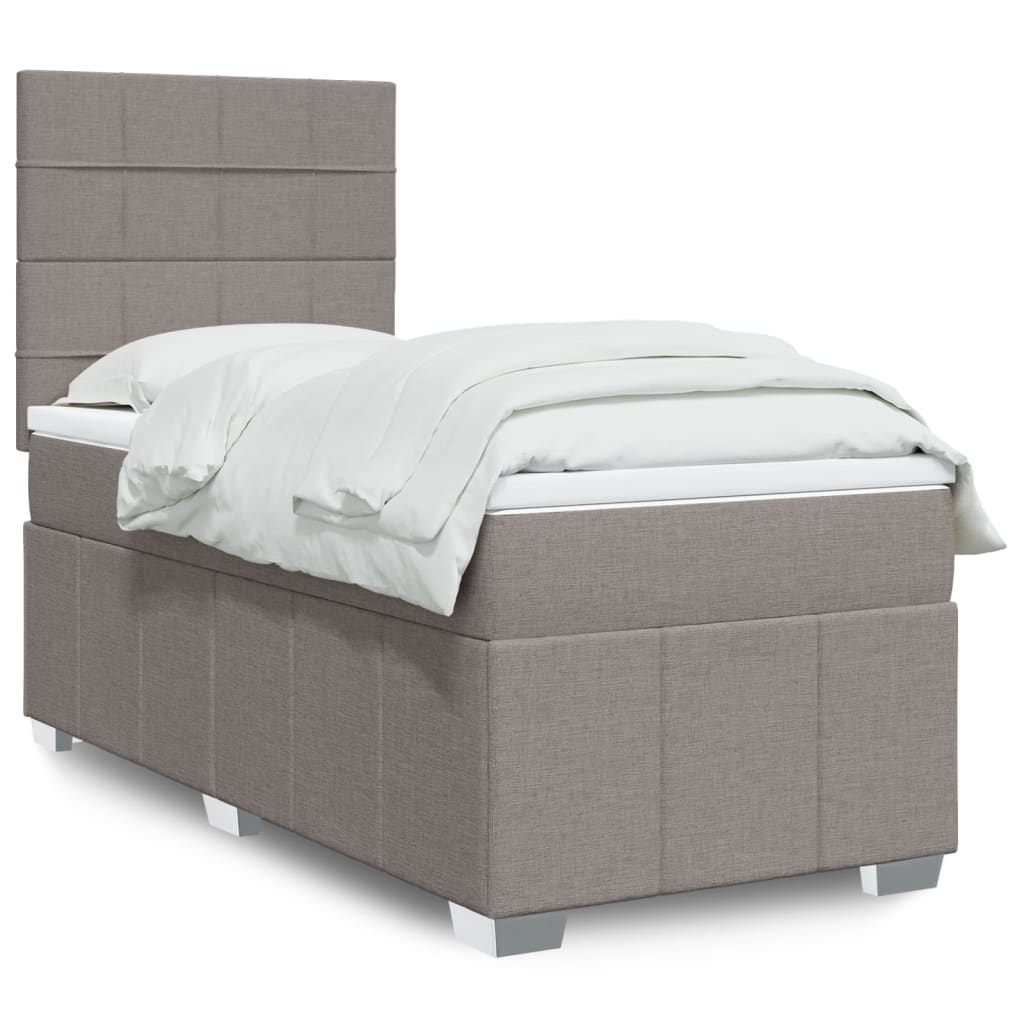 Boxspringbett Mit Matratze Stoff Taupe