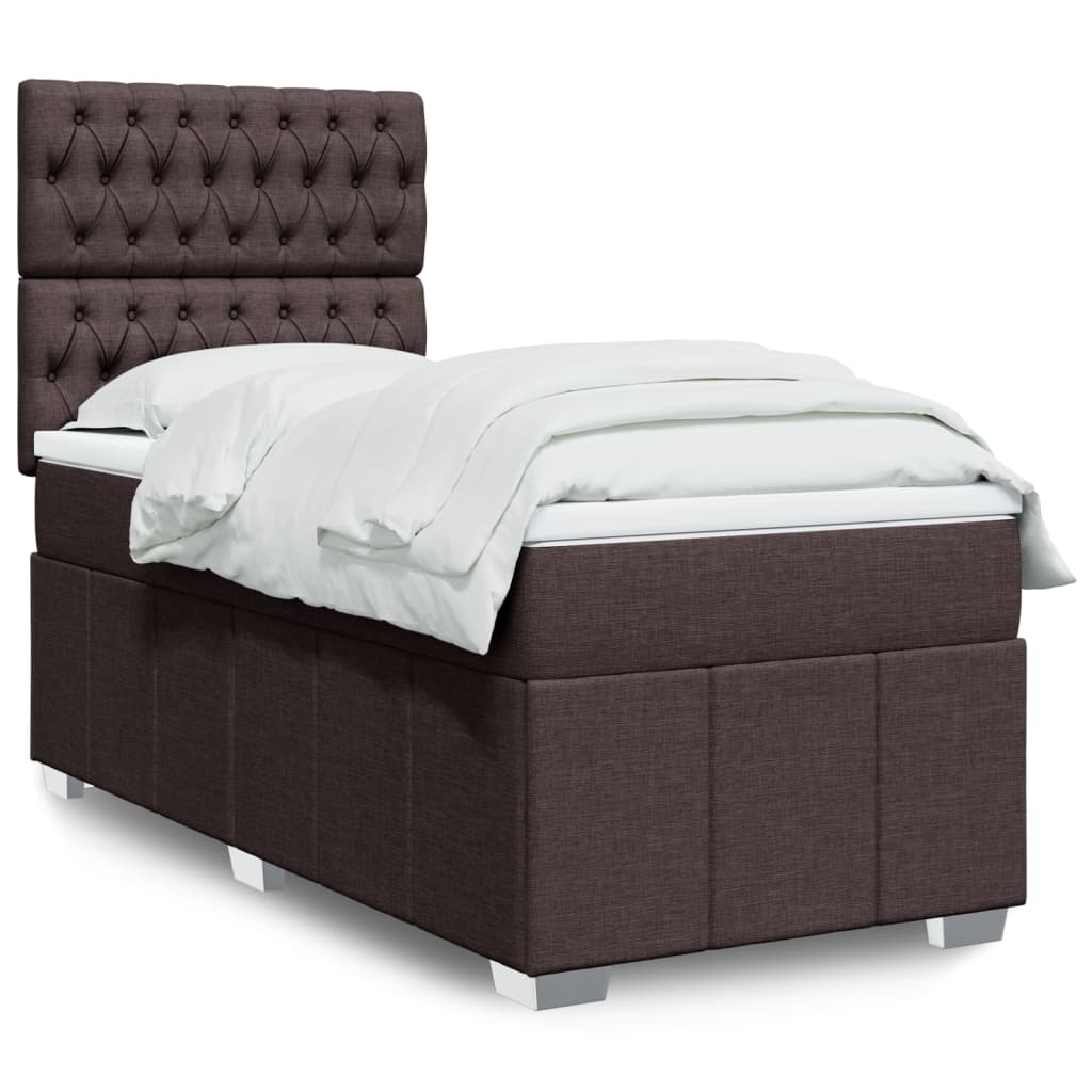 Boxspringbett Mit Matratze Stoff Dunkelbraun