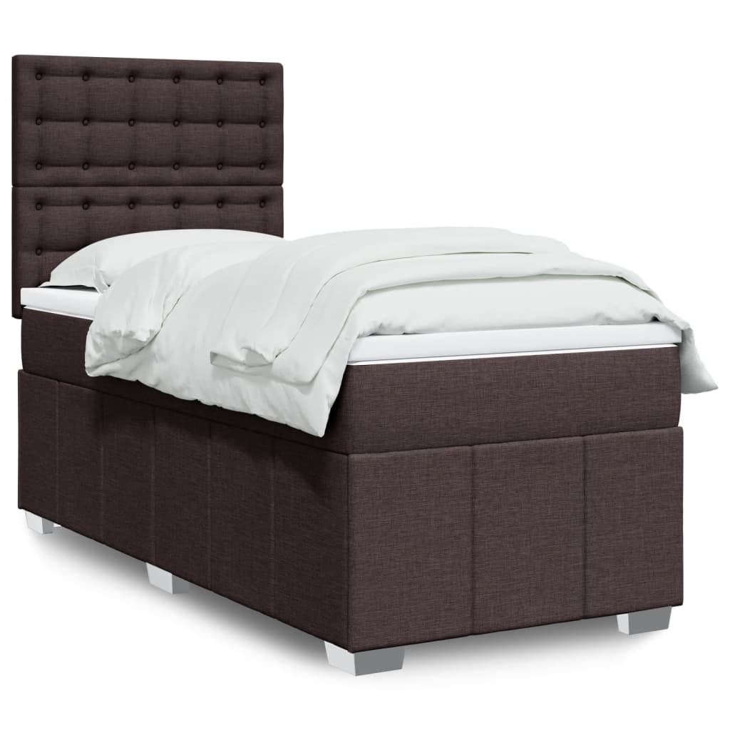 Boxspringbett Mit Matratze Stoff Dunkelbraun