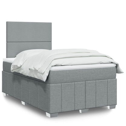 Boxspringbett Mit Matratze Stoff Hellgrau