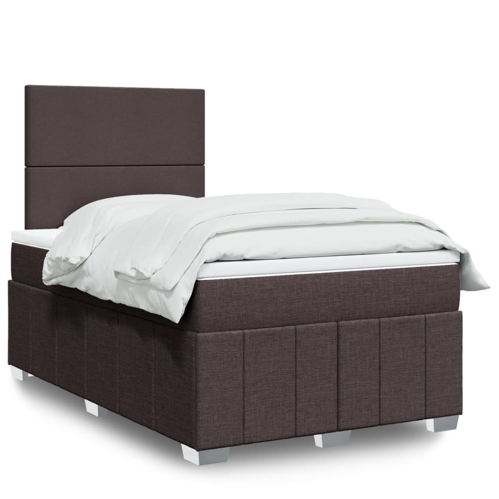 Boxspringbett Mit Matratze Stoff Dunkelbraun
