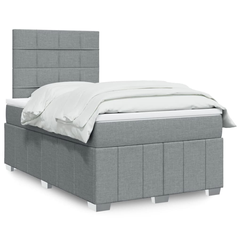 Boxspringbett Mit Matratze Stoff Hellgrau