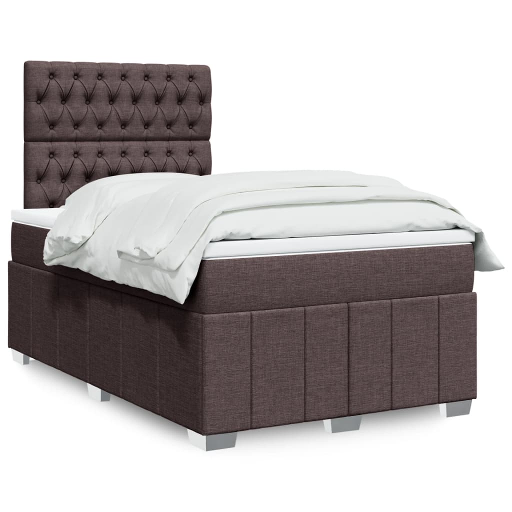 Boxspringbett Mit Matratze Stoff Dunkelbraun