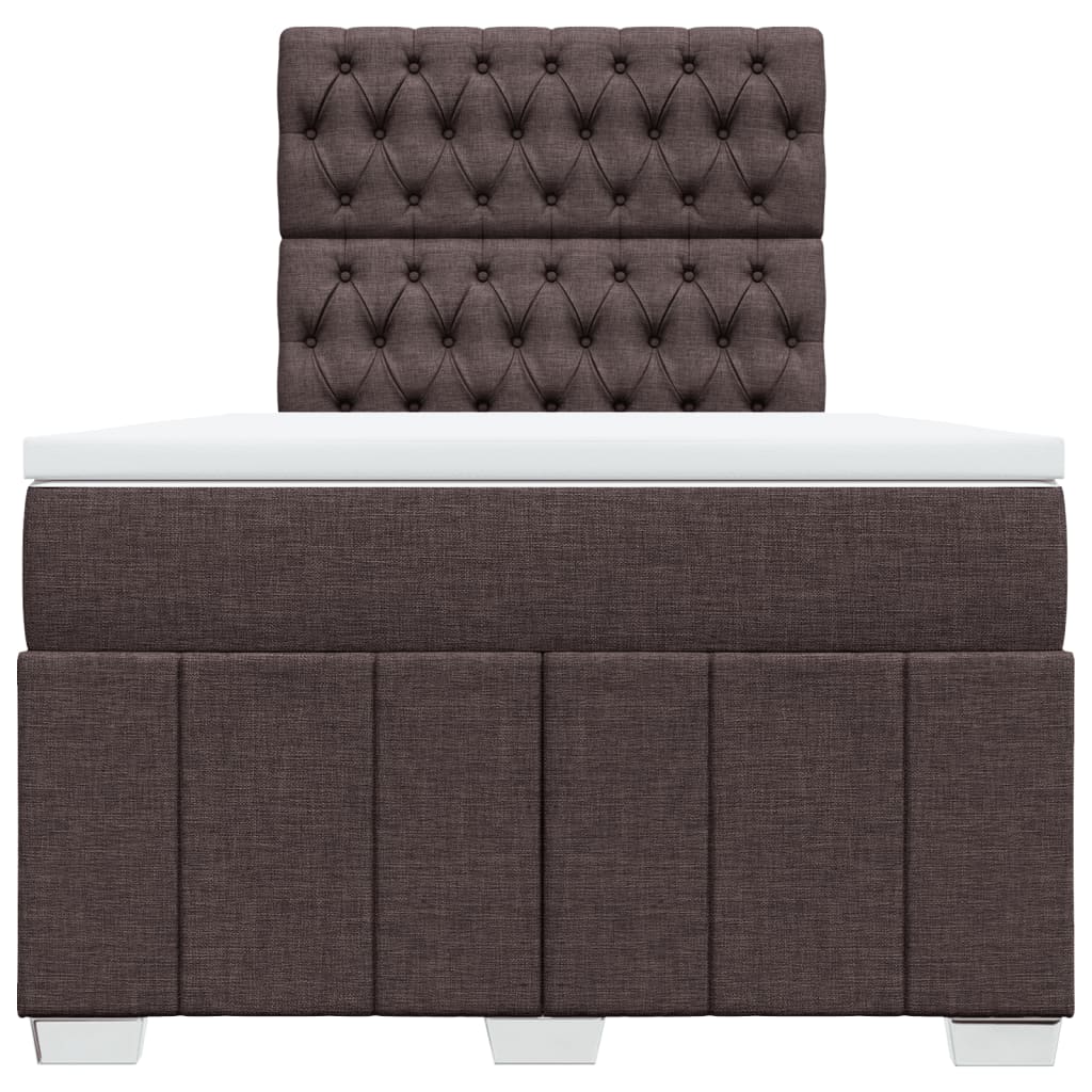 Boxspringbett Mit Matratze Stoff Dunkelbraun