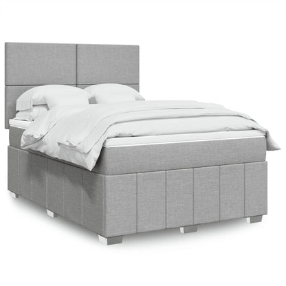 Boxspringbett Mit Matratze Stoff Hellgrau