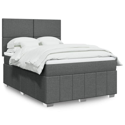 Boxspringbett Mit Matratze Stoff Dunkelgrau